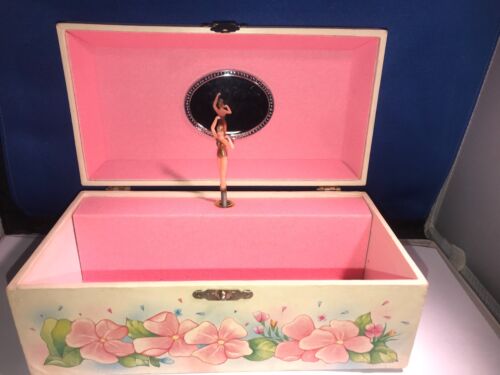 Vtg Powell Girl's Musical Jewelry Box 1950s-60s Ballerina It's A Small World
