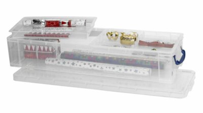 REALLY USEFUL  Aufbewahrungsbox 22 Liter mit 2 Einsätzen - transparent