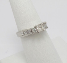 1CT Natural Diamond Engagement Anniversary Wedding Ring Bridal 14K White Gold