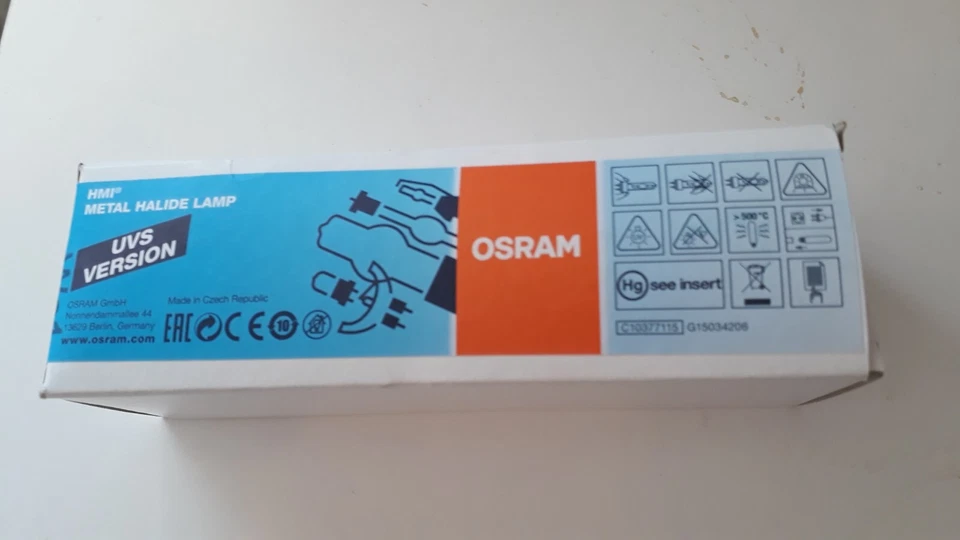 OSRAM HMI METAL HALIDE LAMPS, 200W SE DIMMABLE BI-PIN 55072