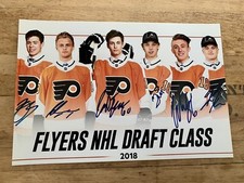 Joel Farabee & Jay O'Brien And Others Autographed 8x12  Flyers 2018 Draft Picks
