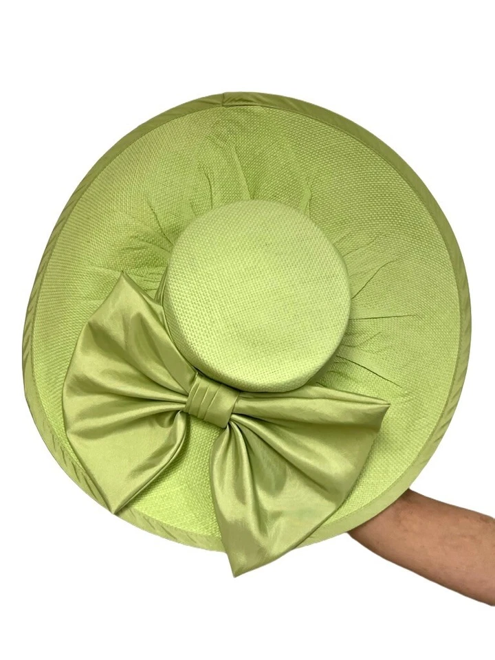 Sombrero de Verano Derby Vintage "Algo Especial" Estilo Eduardiano Verde Ala Ancha 20" Foto 4 de 4