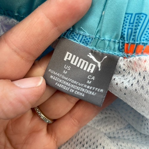 Puma Swim Trunks Boys Medium Blue Graphic Print Swimwear Lined New - Picture 7 of 12