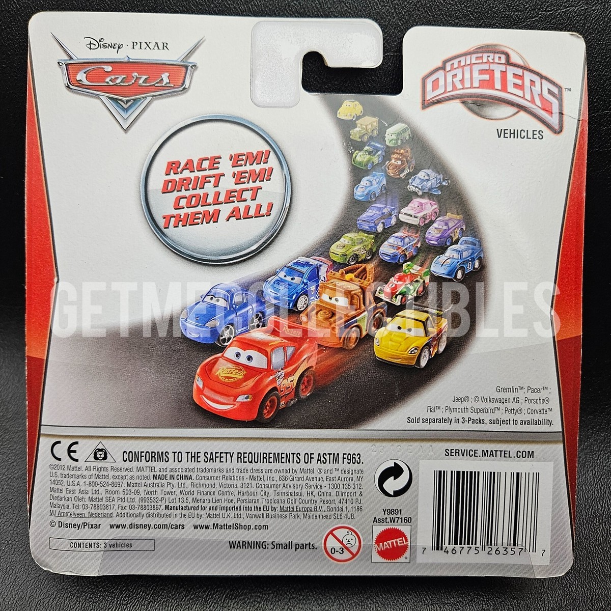 DISNEY PIXAR CARS MICRO DRIFTERS MAX SCHNELL WGP LIGHTNING JEFF
