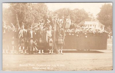 Postcard RPPC Scotch Parade Float July 4 1912 Ridgewood New Jersey