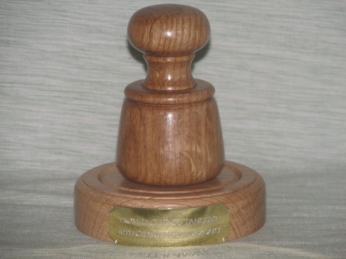 LIGHT OAK WOOD PALM POCKET GAVEL & SOUNDING BLOCK WOODEN ANY LETTERING ENGRAVED - Picture 2 of 2