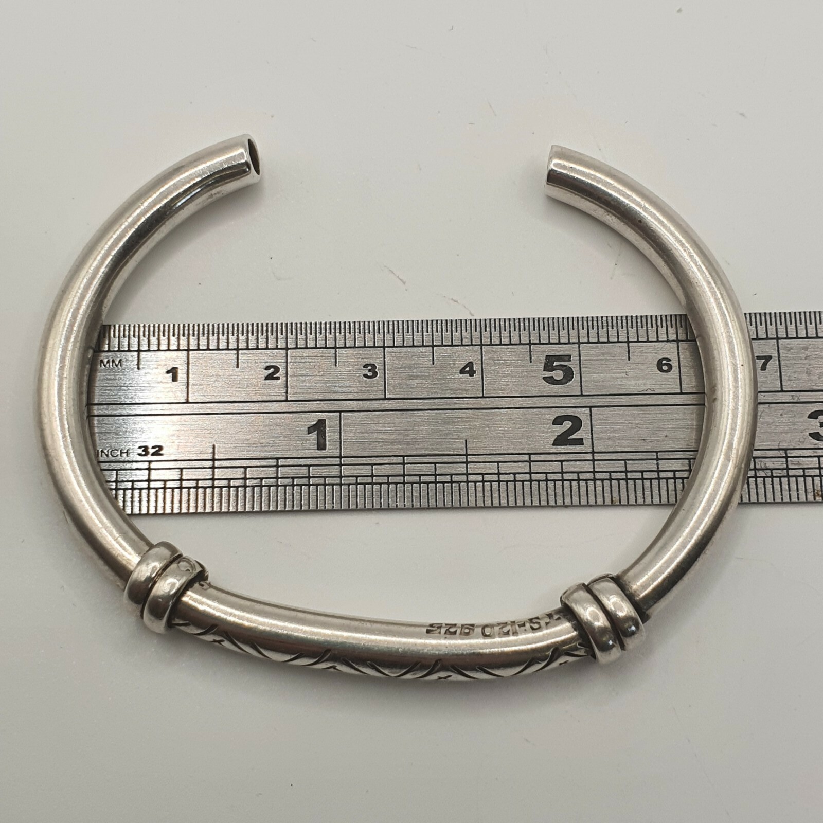 Photo 8 of Sterling Silver Taxco Mexico TS-120 bangle bracelet , 18g adjustable , B72