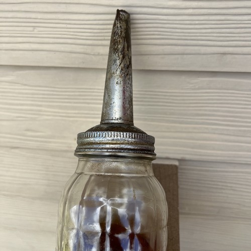 Botella de aceite de motor vintage con botella de cuarto de pico - Imagen 5 de 11