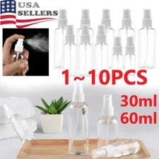 30/60ML Travel Spray Bottle Plastic Transparent Perfume Empty Atomizer USA