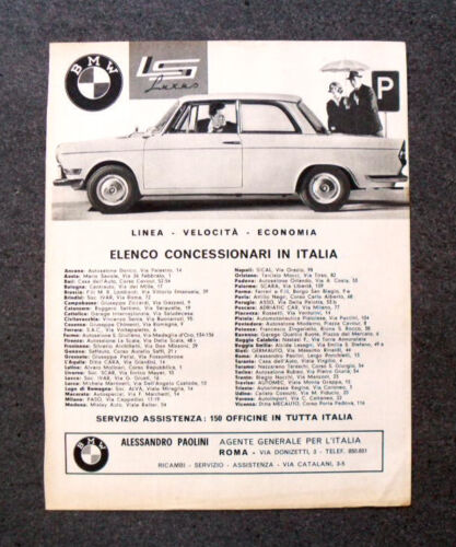 O450 - Advertising Pubblicità -1963- BMW , ELENCO CONCESSIONARI IN ITALIA - Photo 1 sur 1