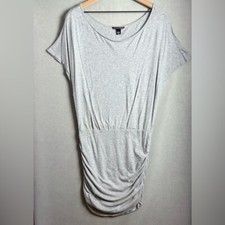 Victoria’s Secret Women’s Gray Dress Short Sleeve Scoop Neck Ruched Sides M