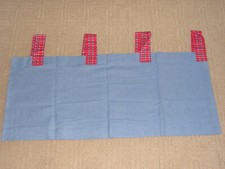 Chambray Denim Window Valances Set of Two 72 in Red Plaid Hang Tabs Kids Room