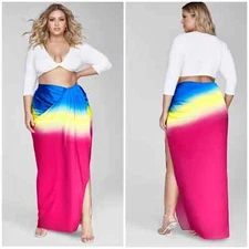 Garnerstyle X FTF Renee Tie Dye Rainbow Maxi Skirt Size NEW 2X