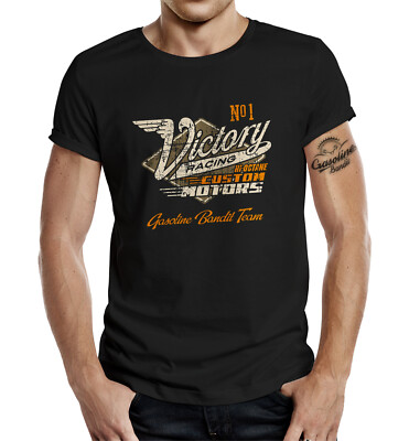 Biker Motorrad T Shirt Gasoline Bandit Team Victory Racing S - 4XL