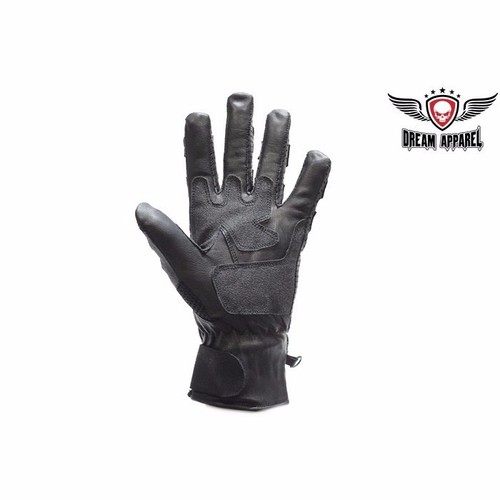 BIKER Motorcycle Men's Top Quality Men's Leather Motorcycle Gloves #GLZ2 - Picture 2 of 3