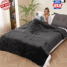 Electric Full Size Heated Blanket Soft Flannel 72"x 84" 5 Heating Levels