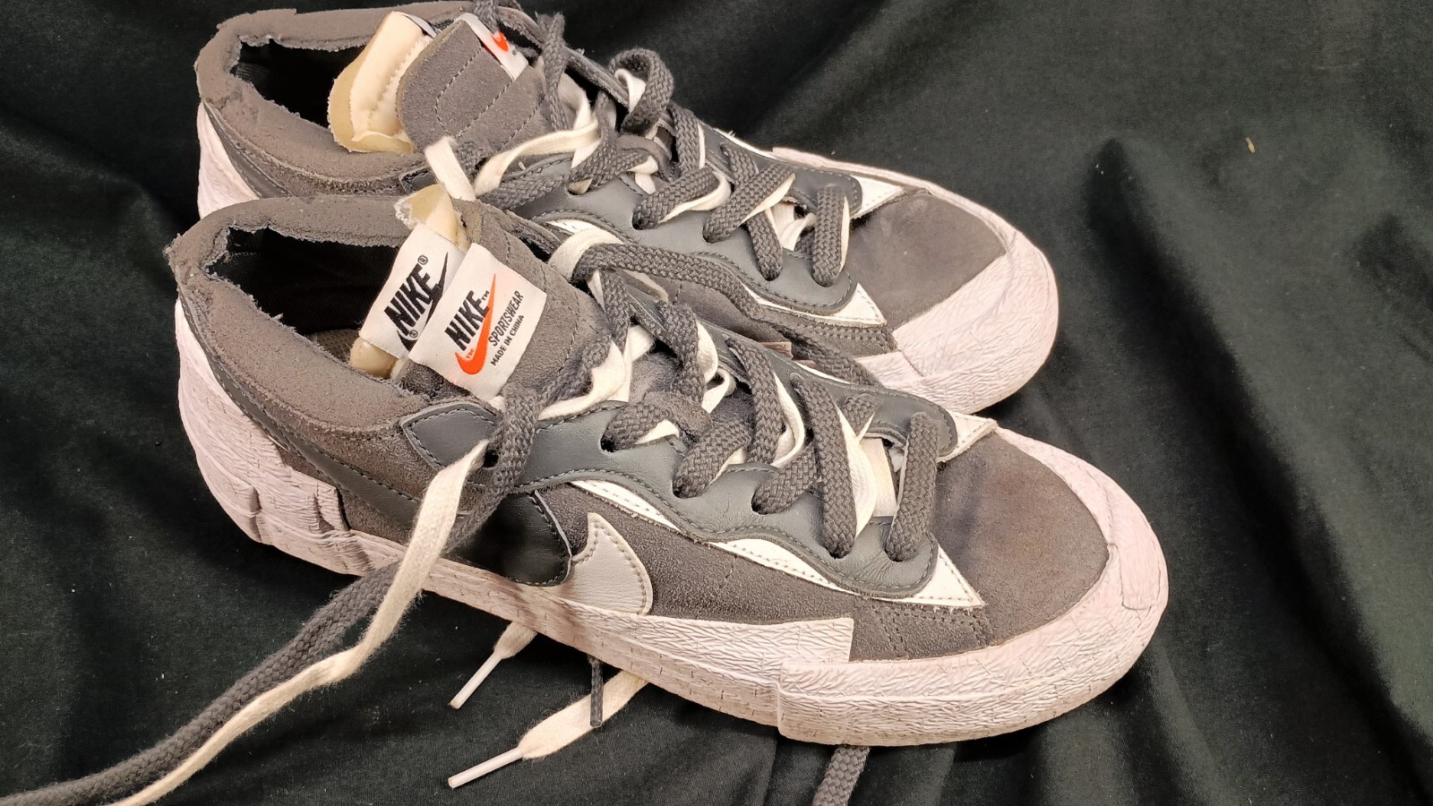 SACAI X NIKE Nike sacai x blazer basso grigio ferro DD1877 002 taglia uomo taglia 8