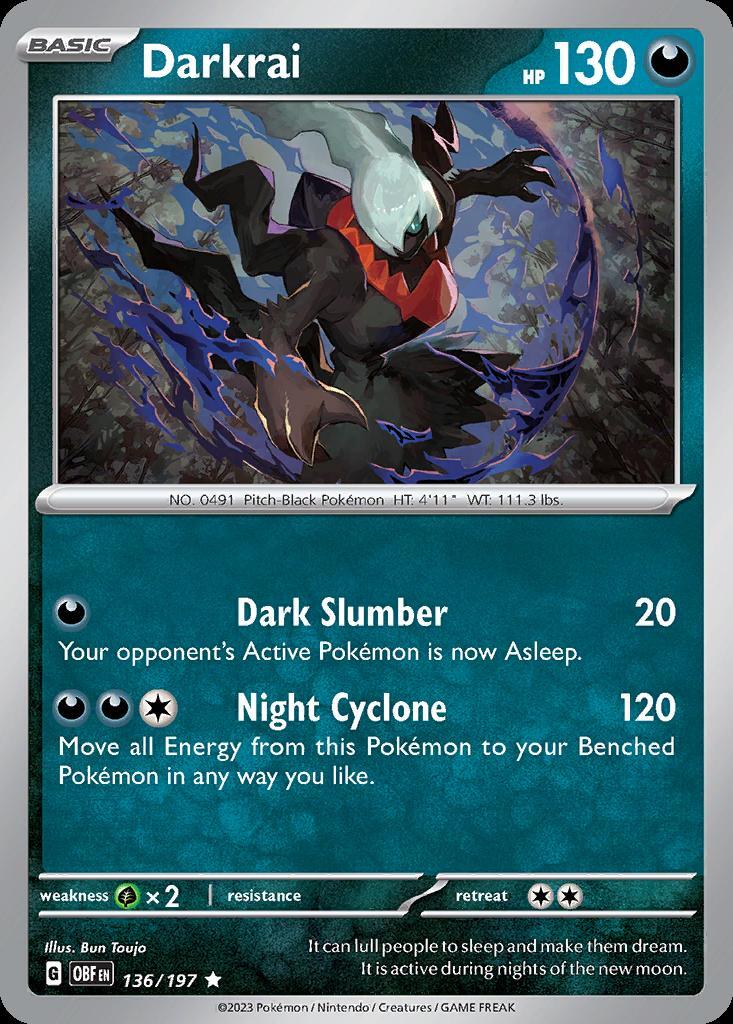 Pokemon Darkrai (136/230) Obsidian Flames NM HOLO | eBay