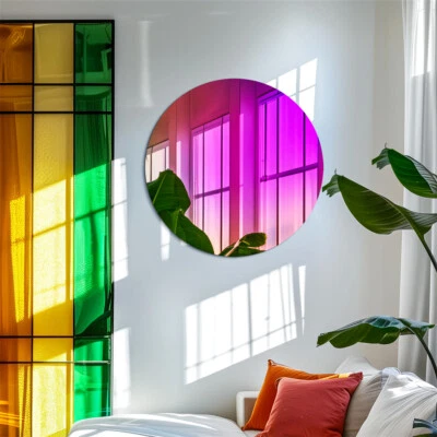 Dekospiegel Bunt Wandspiegel Rund XL Flurspiegel Wohnzimmer Schalfzimmer Modern - Bild 1 von 4