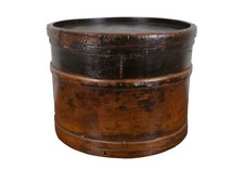 Antique Chinese Qing Dynasty Bentwood Dry Measure Grain Tea Storage Box 18"