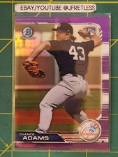 2019 Bowman Chrome Baseball #16 Chance Adams RC Rookie Purple Refractor 22/250