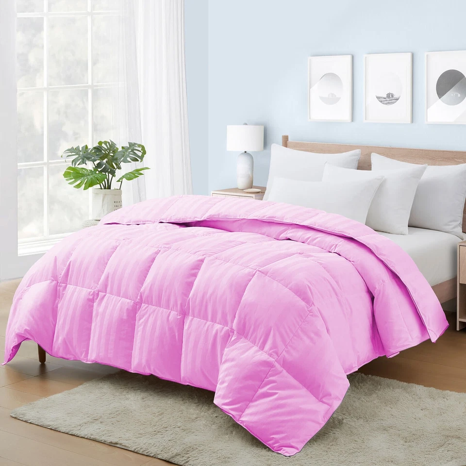 Edredom de luxo luxo alternativo algodão egípcio listras rosa - Imagem 3 de 4