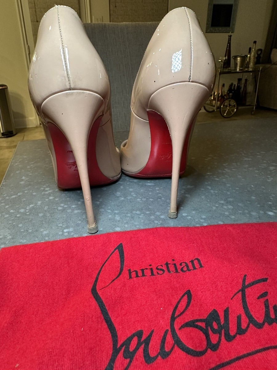 Christian Louboutin - PIGALLE 85mm- Size 38 - Patent Nude Leather