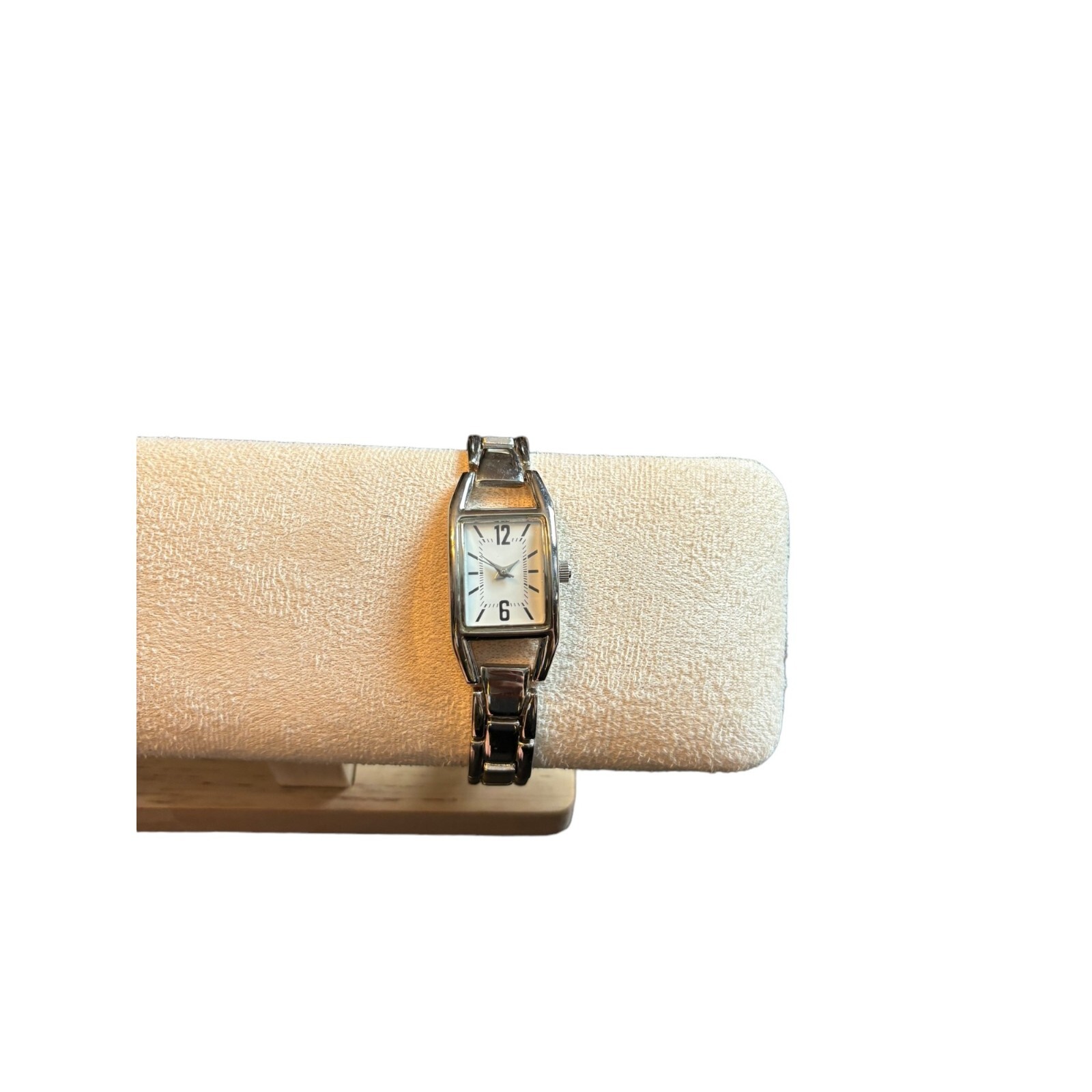 Women's Silver Rectangular Analog Watch With Link… - image 3