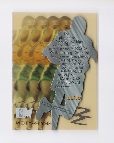 1995-96 Metal Slick Silver #6 Gary Payton Seattle SuperSonics Oregon State - Picture 2 of 2