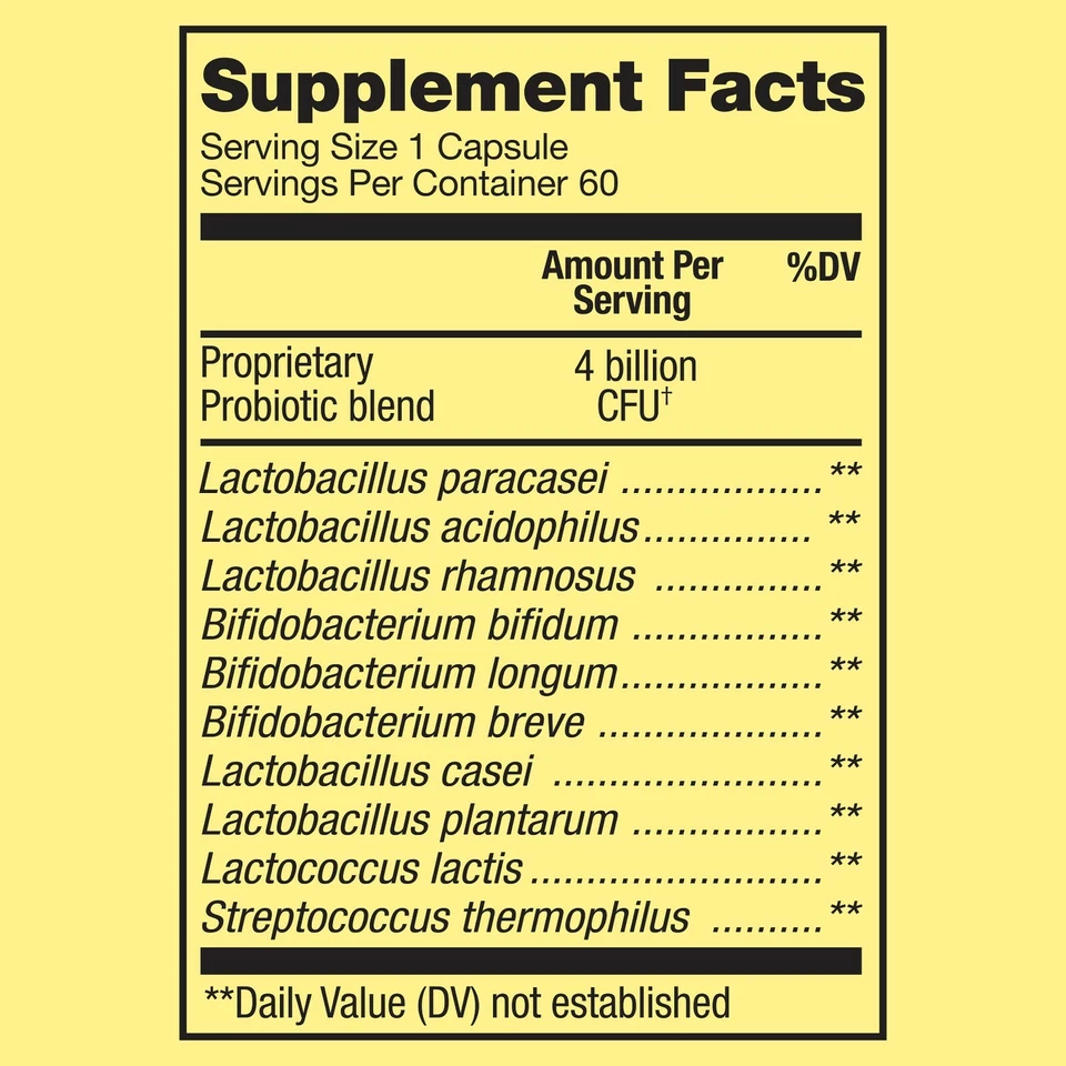 Spring Valley Daily Probiotic Vegetarian Capsules, 60 Count..+ - Image 4 of 4