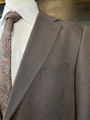 Joseph Abboud 48L USA MADE Silk & Wool Tan Waffle Weave 2Btn Blazer Jacket