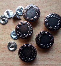 5 pz BOTTONI BORCHIE a chiodo in metallo brunito * SPECIALI x  JEANS