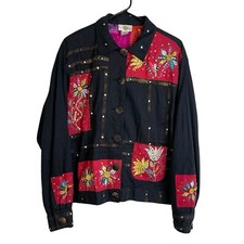 Sandy Starkman Jacket Sz XL Womens Black Embr...