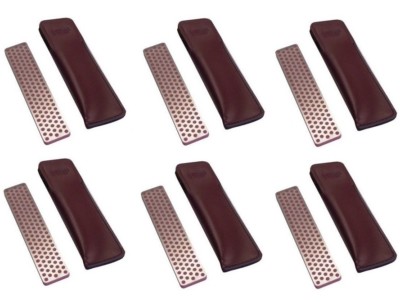 6 PACK DMT Pocket Hone 4.38'' X 0.88'' Diamond Knife Sharpener w/Leather Sheath