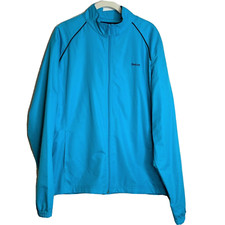 Reebok Womens Windbreaker XL Teal Blue Zip Front