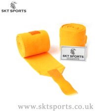 SKT POLO WRAPS FLEECE STABLE BANDAGES HORSE EQUESTRIAN LEG WRAPS SET OF4 ORANGE