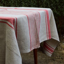 Striped linen tablecloth Washed 100 Linen Wedding Table cloth rectangle dinning