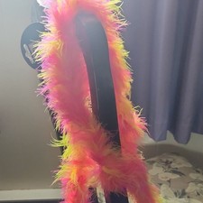 Zucker Feather Products Pink Yellow Feather Boa  Costume Accessory 65 inches