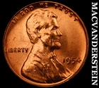 1954 Lincoln Wheat Cent - Red Choice Gem Brilliant Unc  Semi-key  #K683