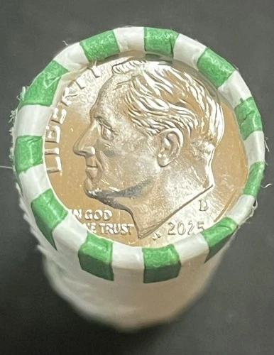 2025-D Roosevelt Dime Brilliant Uncirculated Original Bank Roll - Free Shipping!