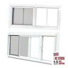 2 Pack Shed Windows, 10"x 18" White Sliding Window Suitable for Chicken Coop,