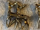 2 PAIR PINS BAR LAPEL DEER DOE COLORFUL RED BROWN & DOE SPOTS  ANTIQUE VINTAGE — photo 7