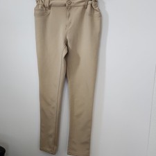 2 PAIR French Toast Girls size 16 Skinny Uniform Pants Beige Adjustable Waist.