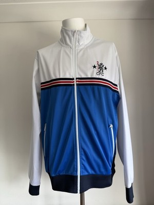 Chelsea FC Football Official Retro Blue White Red Track Top Jacket 70s Badge 2XL