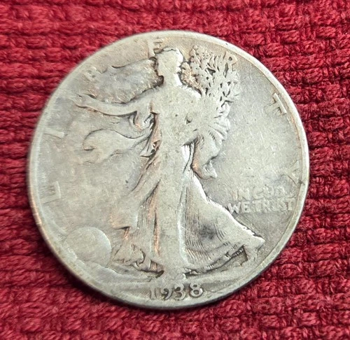1938 D Walking Liberty Half Dollar Semi-Key Good Strong Date and Mint Mark