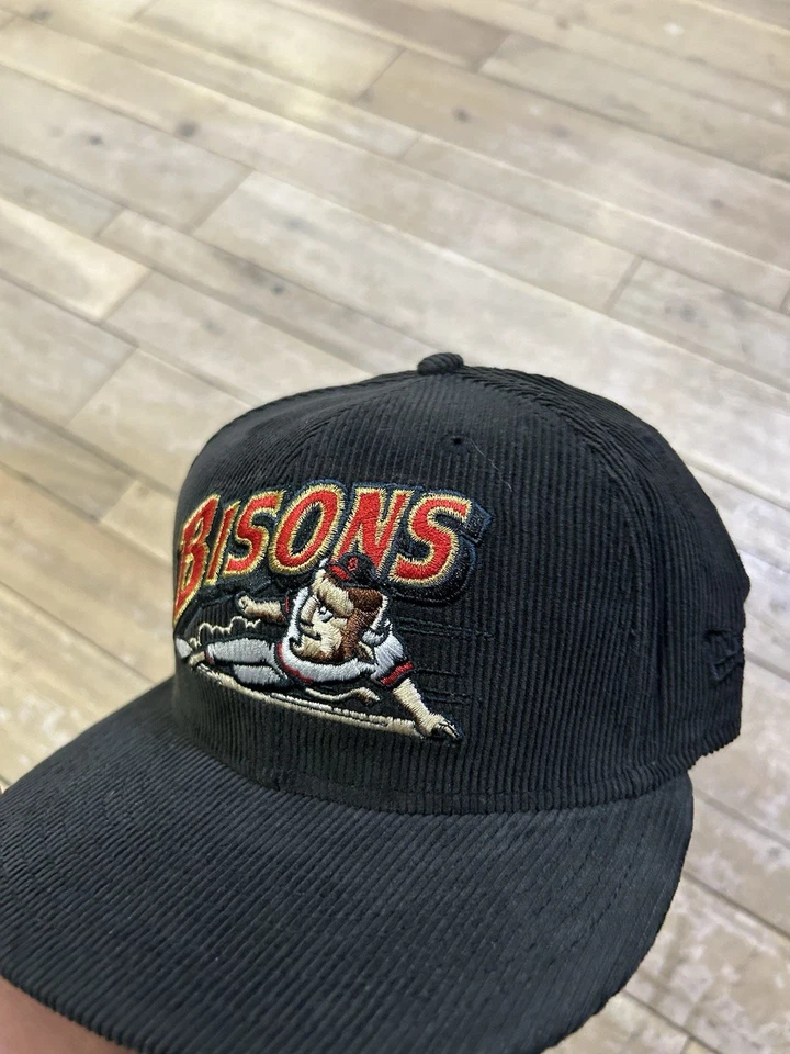 Size 7 1/8 - Buffalo Bisons Corduroy Topperz New Era Fitted Hat- Red Brim - Image 3 of 4