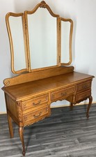 Vintage Dressing Table with Mirror French Oak Louis Vanity Table Makeup LOT 4557