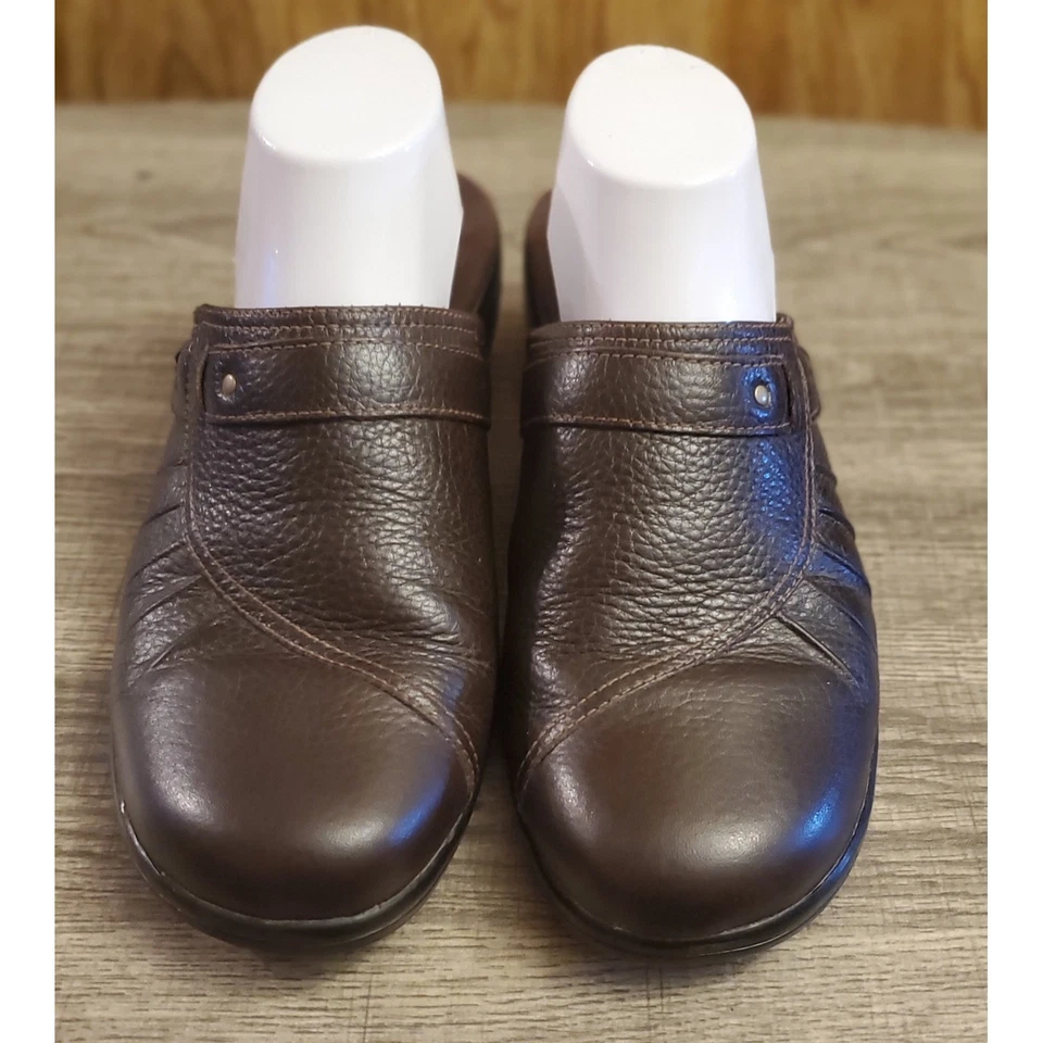 Zuecos sin cordones Clarks de cuero para mujer talla 10 marrón Foto 2 de 4