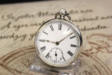 Rare frühe antike Waltham HOME WATCH Taschenuhr massiv Silber pocke watch C.1889