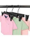 The Hanger Store™ Black Plastic Clip Hangers for Trousers, Skirts, Coat Clothes
